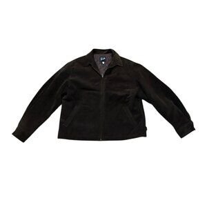 Vintage 1990s GAP Brown Suede Zip-Up Jacket Mens L Quilted Lining
